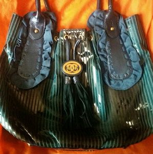 Sharif Blue and black hobo handbag