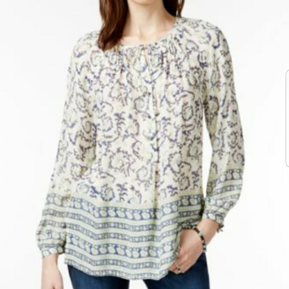 Lucky Brand Boho Tunic Top Blouse