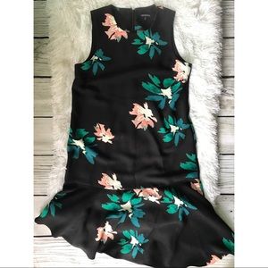WHOWHATWEAR Floral Midi Scallop Asymmetrical Dress