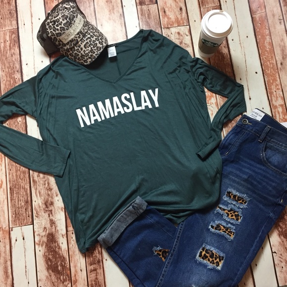 Last one! Small Namaslay long sleeve slouchy tee - Picture 2 of 6