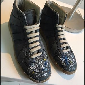 Paint Mid-Top Replica Calf Leather Sneakers