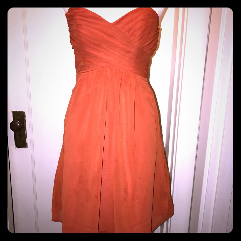 Alfred Angelo  Strapless Orange/Rust Colored Dress