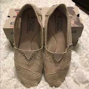 Cream crochet Bobs by Skechers