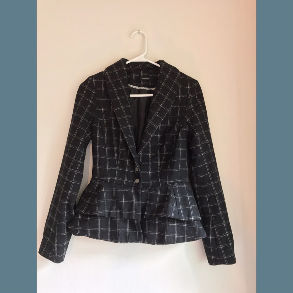 Max & Mia Wool Peplum Blazer