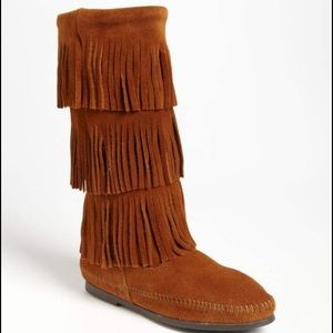 Minnetonka fringe tall boots!