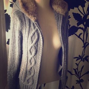 AE Fur hooded sweater!