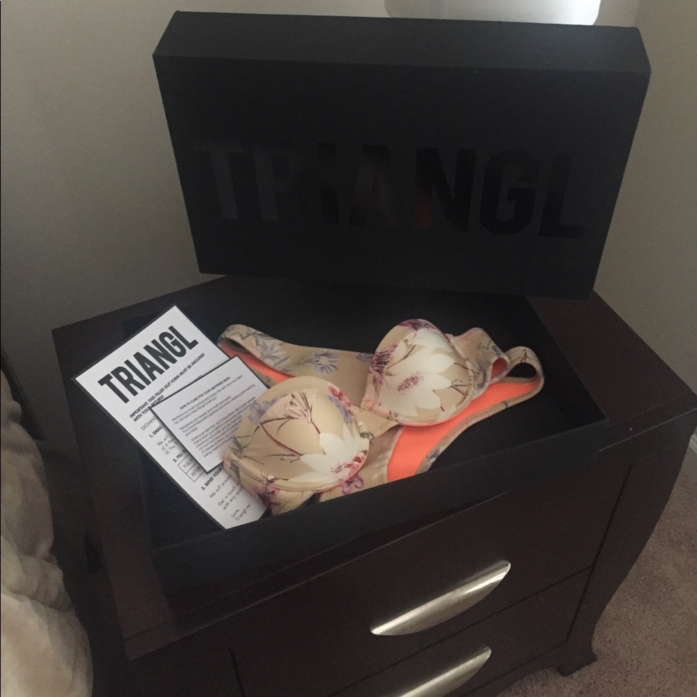 Floral Strapless Triangl Bikini