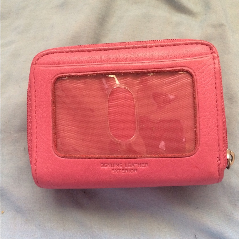 Pink leather wallet