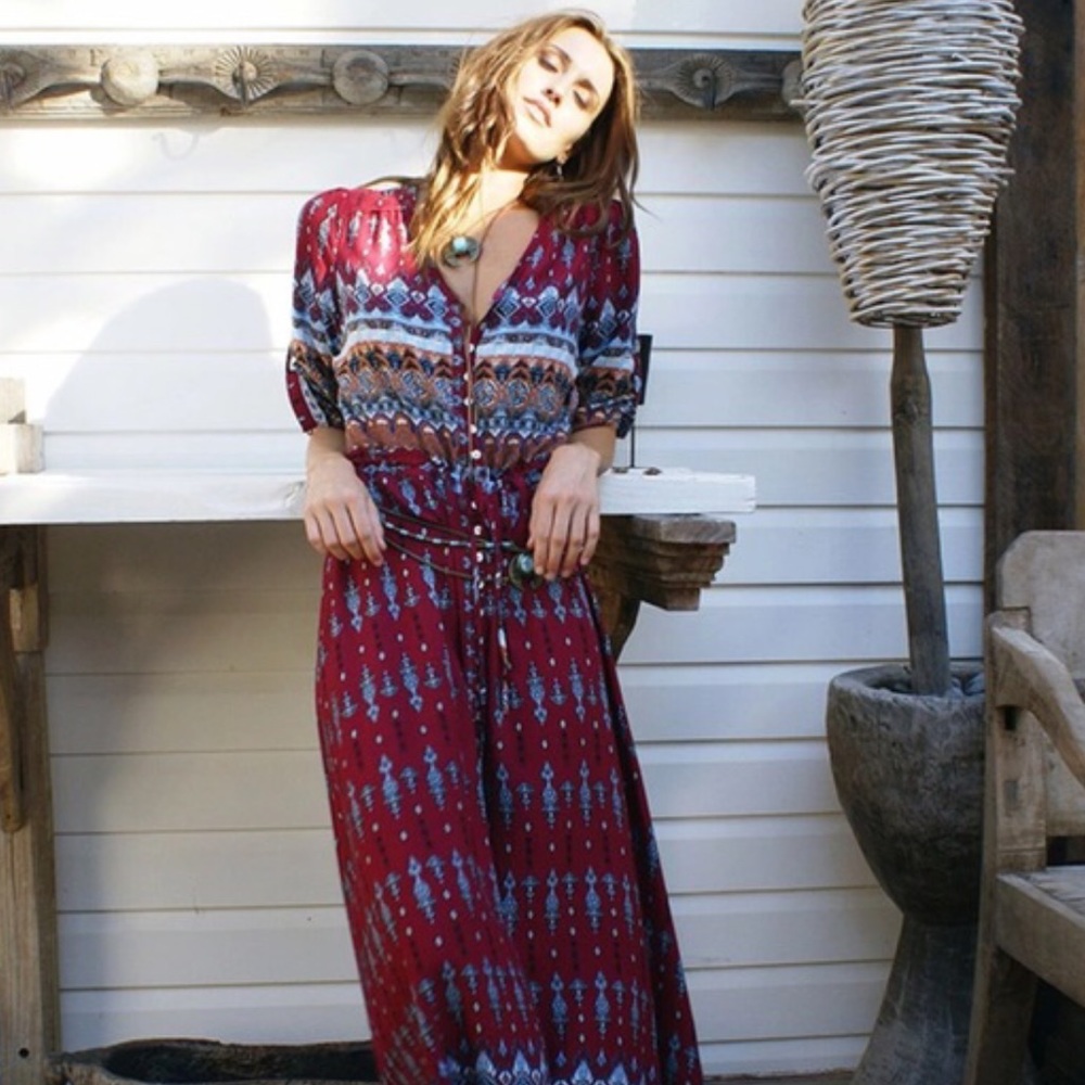 Red Bohemian Dress - Picture 4 of 4