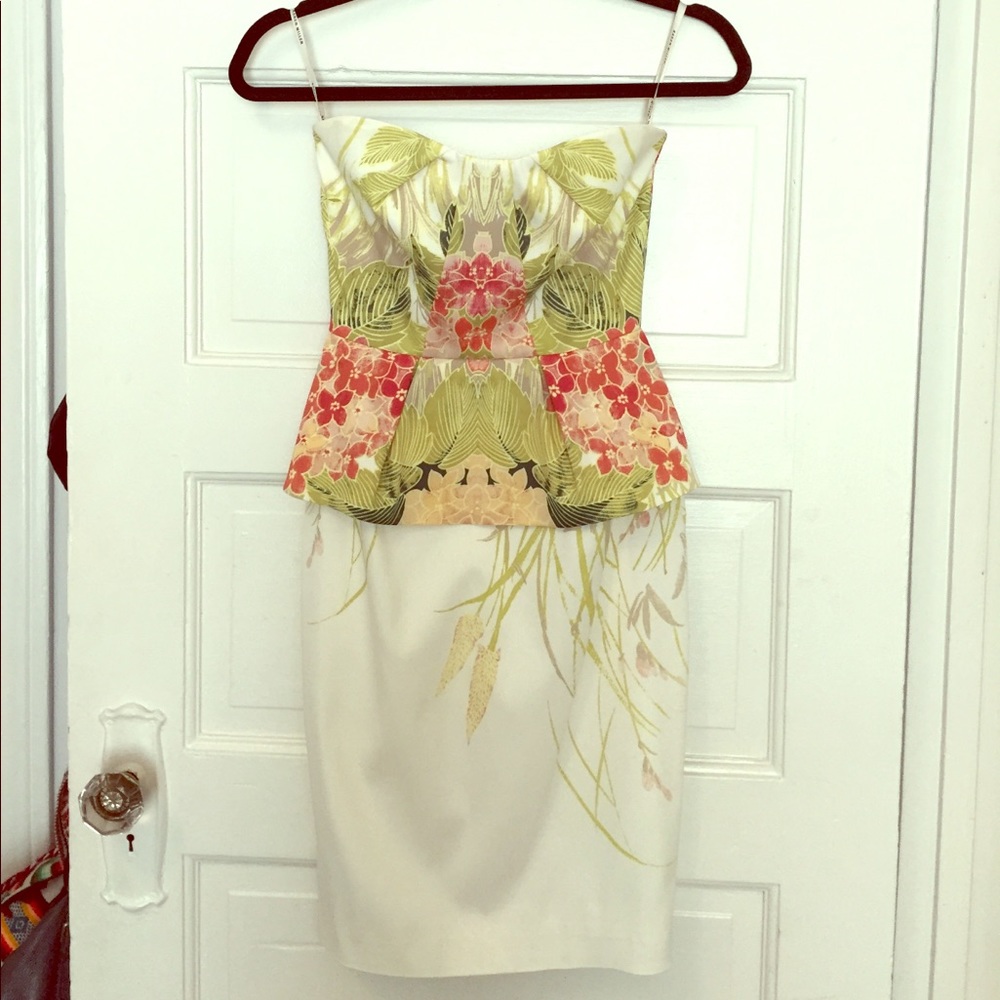 Karen Millen strapless floral dress