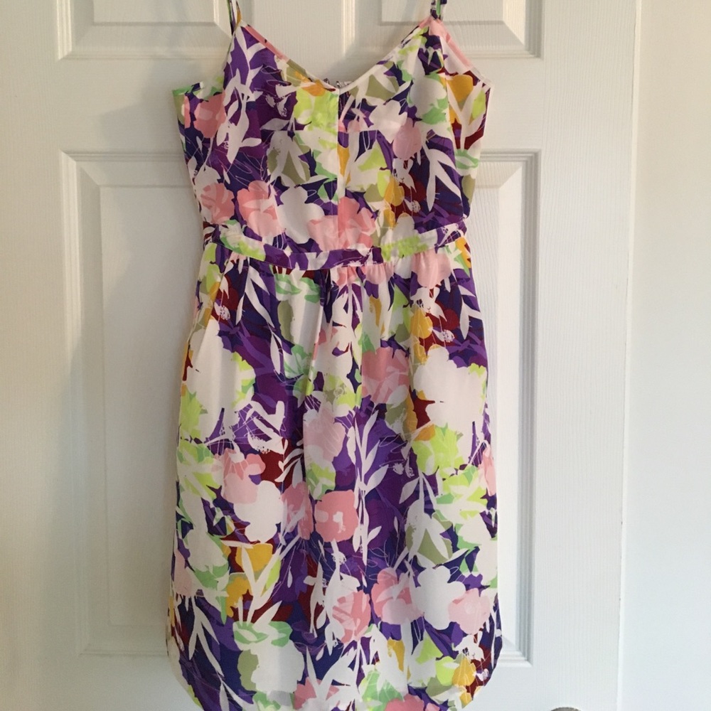 Bright J. Crew dress with pockets