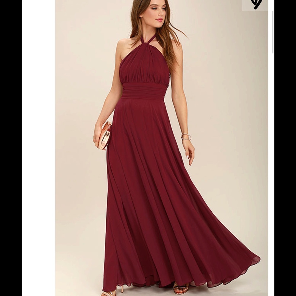 Wine colored formal maxi dress