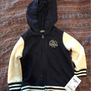 Brand New Osh Kosh Navy Blue /Creme Hoodie
