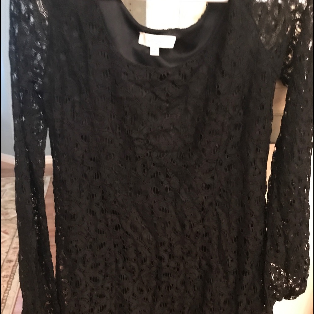 Never worn black lace flare sleeve dress