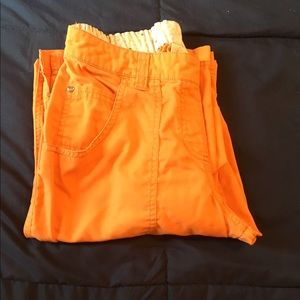 EUC orange Small Koi scrub pants