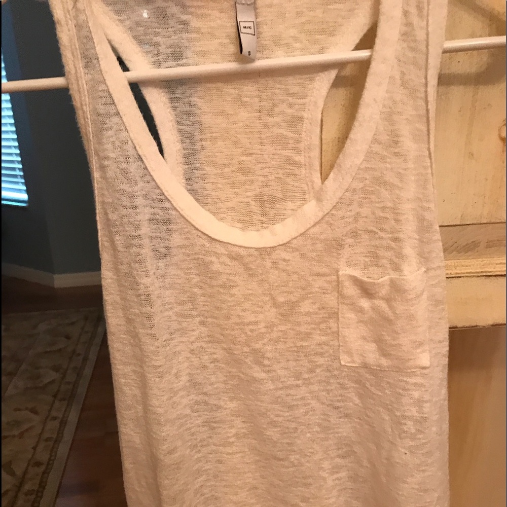 Distressed racerback tank top