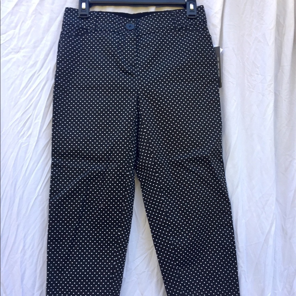 Brand new black/white polka dot crop pants