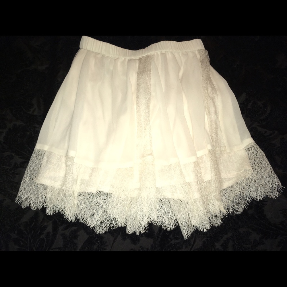 Cream lace skirt