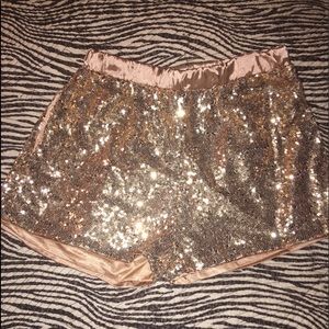 Gold sequin shorts