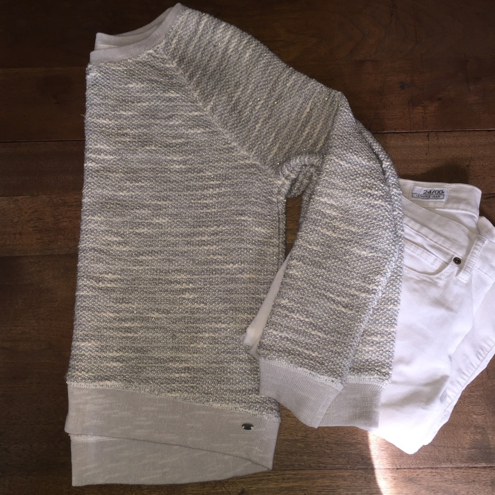 •AMERICAN EAGLE-• grey&cream marled sweater