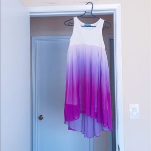 white and purple ombré dress