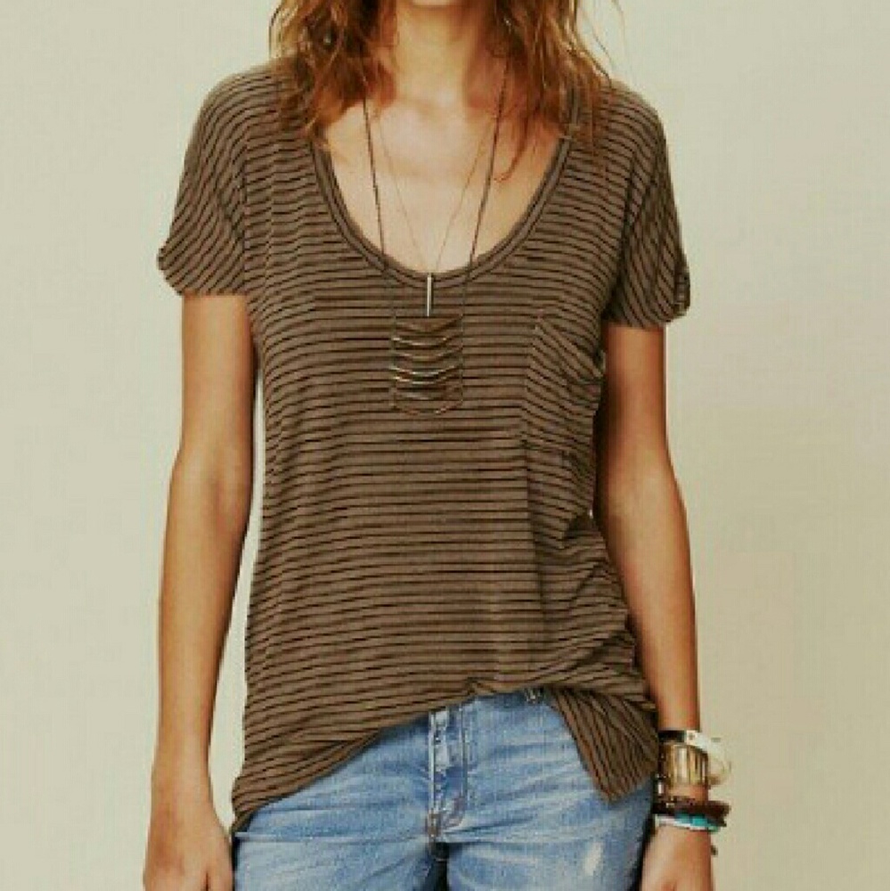 Free People Striped Tee