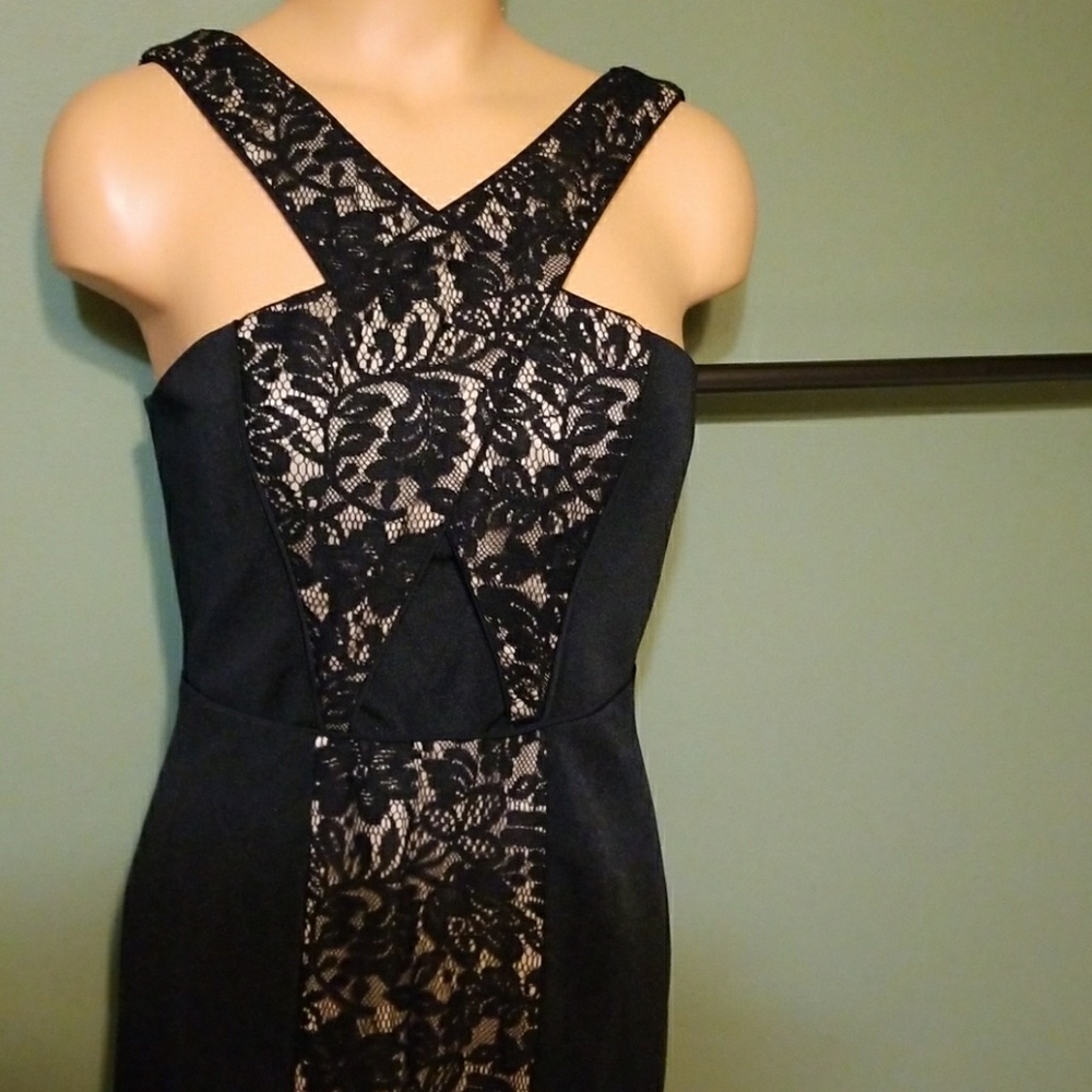 NWT  Black lace inset dress Bodycon