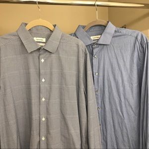 2 Calvin Klein Men's Dress Shirts size 17