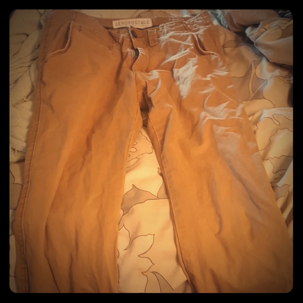 Aeropostale slim distressed khakis