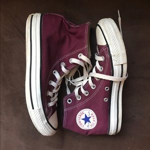Maroon Converse All-Star high top sneakers