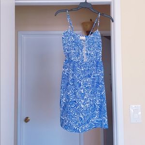 blue and white roxy dress