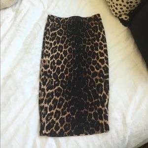 Leopard Print Midi Skirt