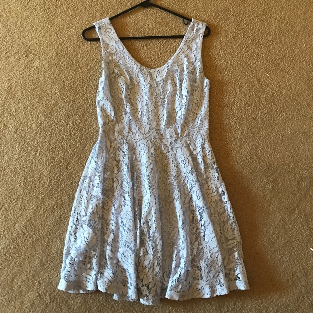 Periwinkle floral lace dress