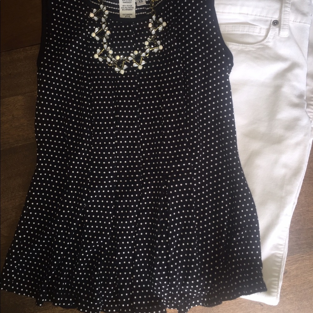 •MAX STUDIO• Black&White peplum tank