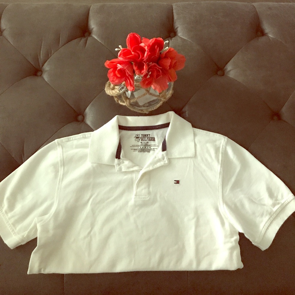 White Tommy Hilfiger Polo Size M Boys