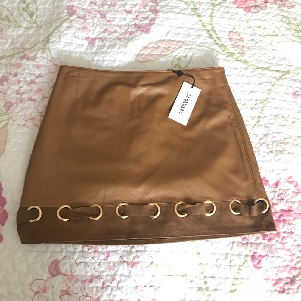 ๐ Derek Lam 10 Crosby tan leather skirt - Picture 1 of 5