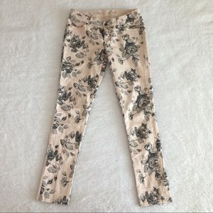 The Limited Beige/Gray Floral Skinny Jeans Sz 4