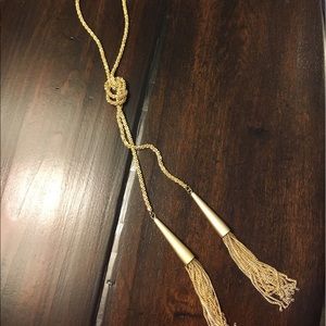 Gold long Kendra Scott tassel necklace