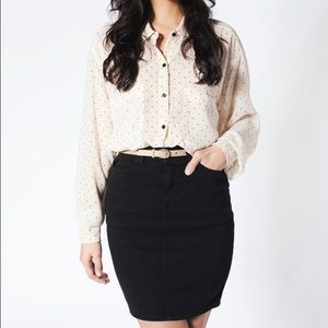 American Apparel black denim skirt size XS