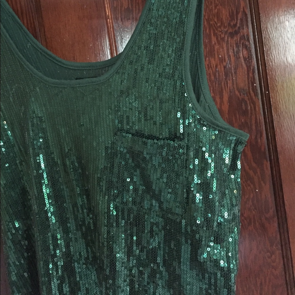 Glittery green tank
