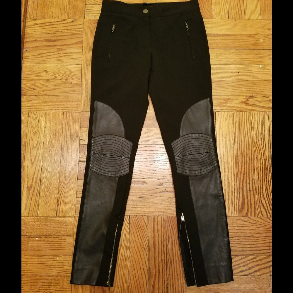 PRICE FIRM!!!!!Derek Lam wool& lambskin moto pants