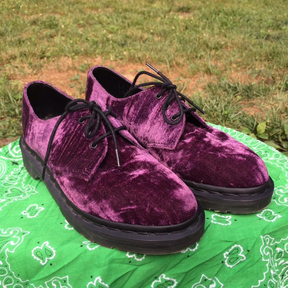 Doc Martens Womens 1461 Purple Velvet Boot/Shoes