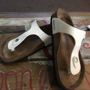 White "glitter" Birkenstocks