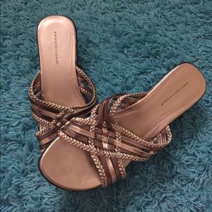 "Predictions" woman's size 10 gold wedge sandals