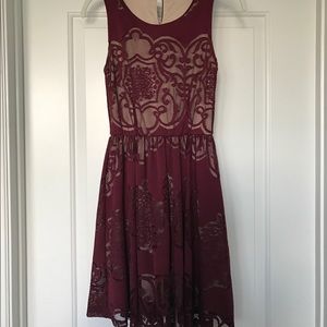 Women's maroon skater dress