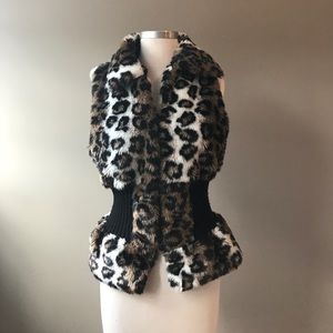 Leopard Print Faux Fur Vest