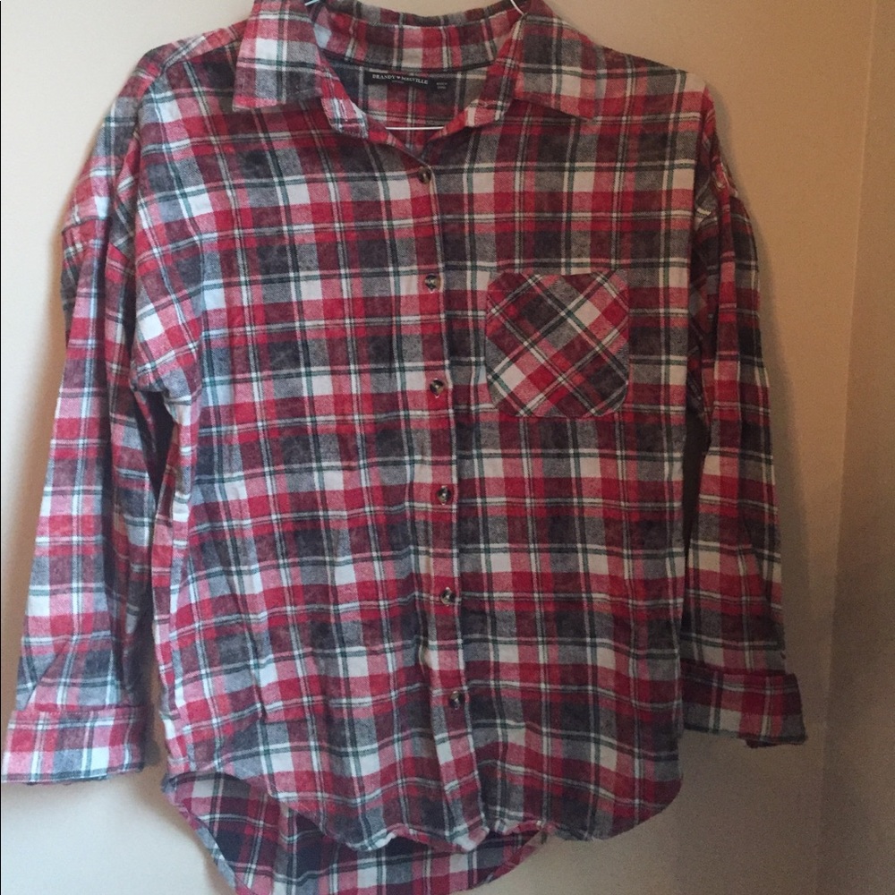 Brandy Melville flannel button up OS women's