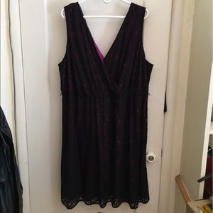 Little Black Cocktail Dress with Pink Satin Lining