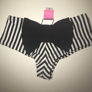 Lolli cheeky stripped/ bow swim bottoms