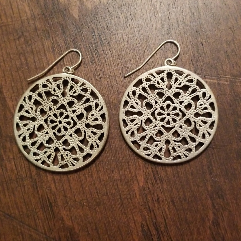 Silver disc earrings